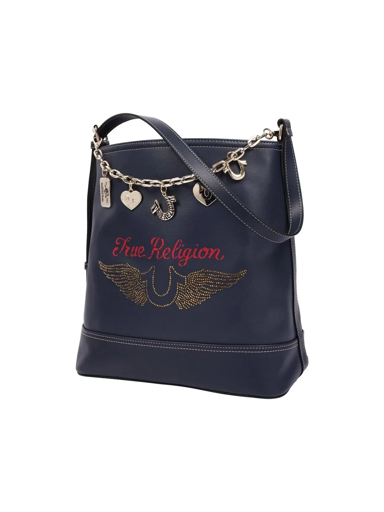 Bolso tipo cubo Chain Moto PU con cadena de dijes y bolsillo extraíble