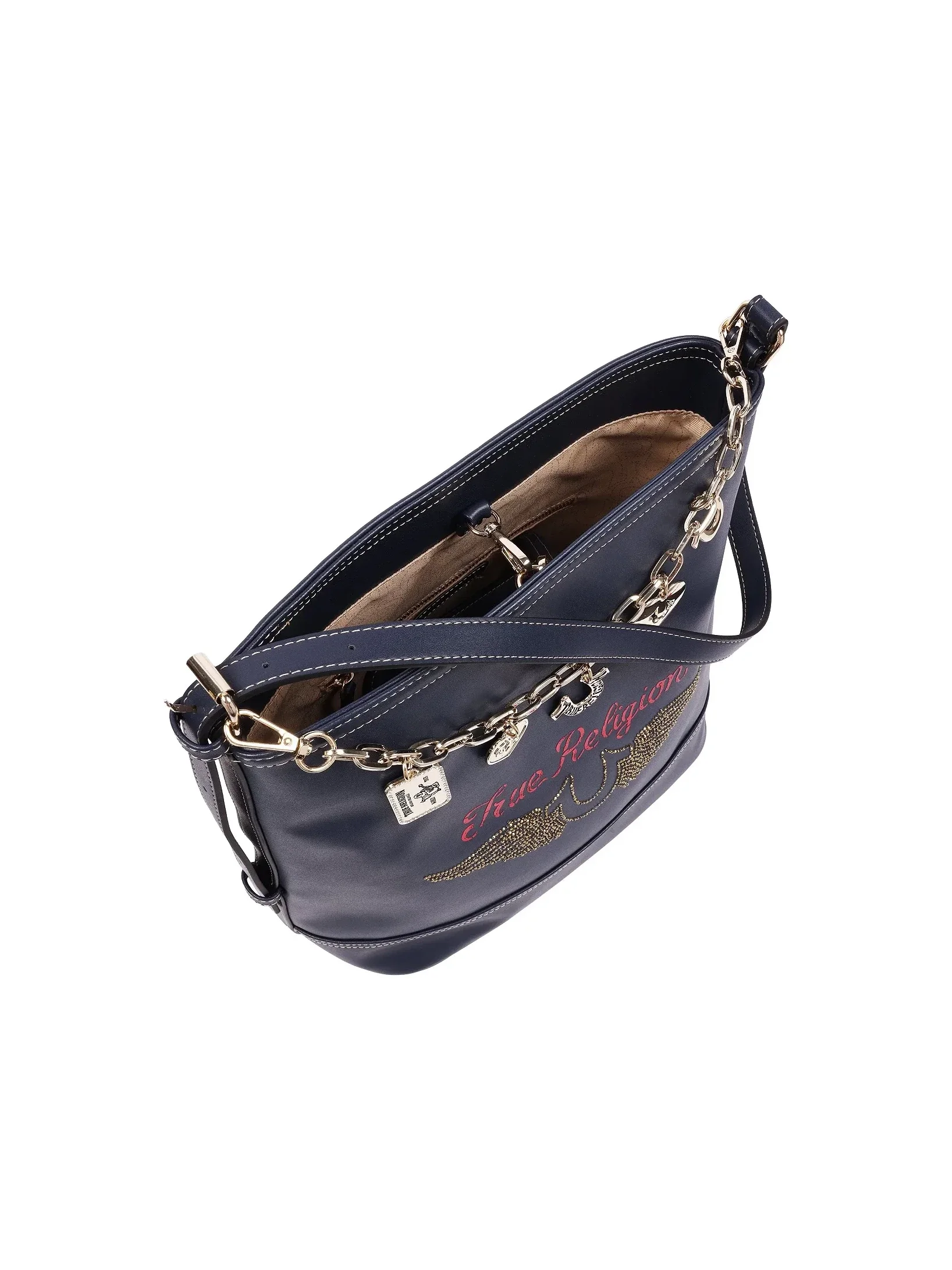 Bolso tipo cubo Chain Moto PU con cadena de dijes y bolsillo extraíble - imagen 5