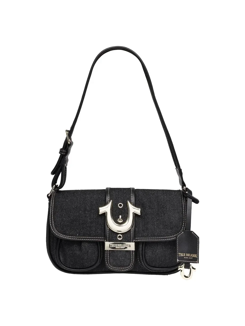Bolso Satchel en Denim con Dos Bolsillos