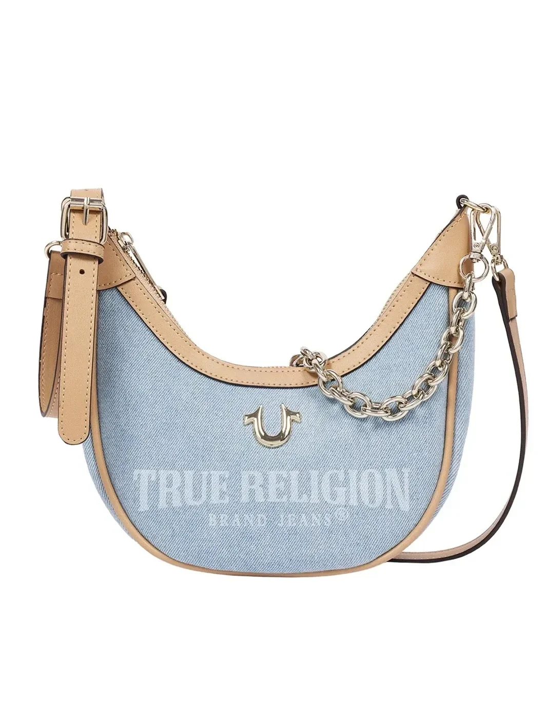 Bolso de Hombro con Correas Múltiples en Denim