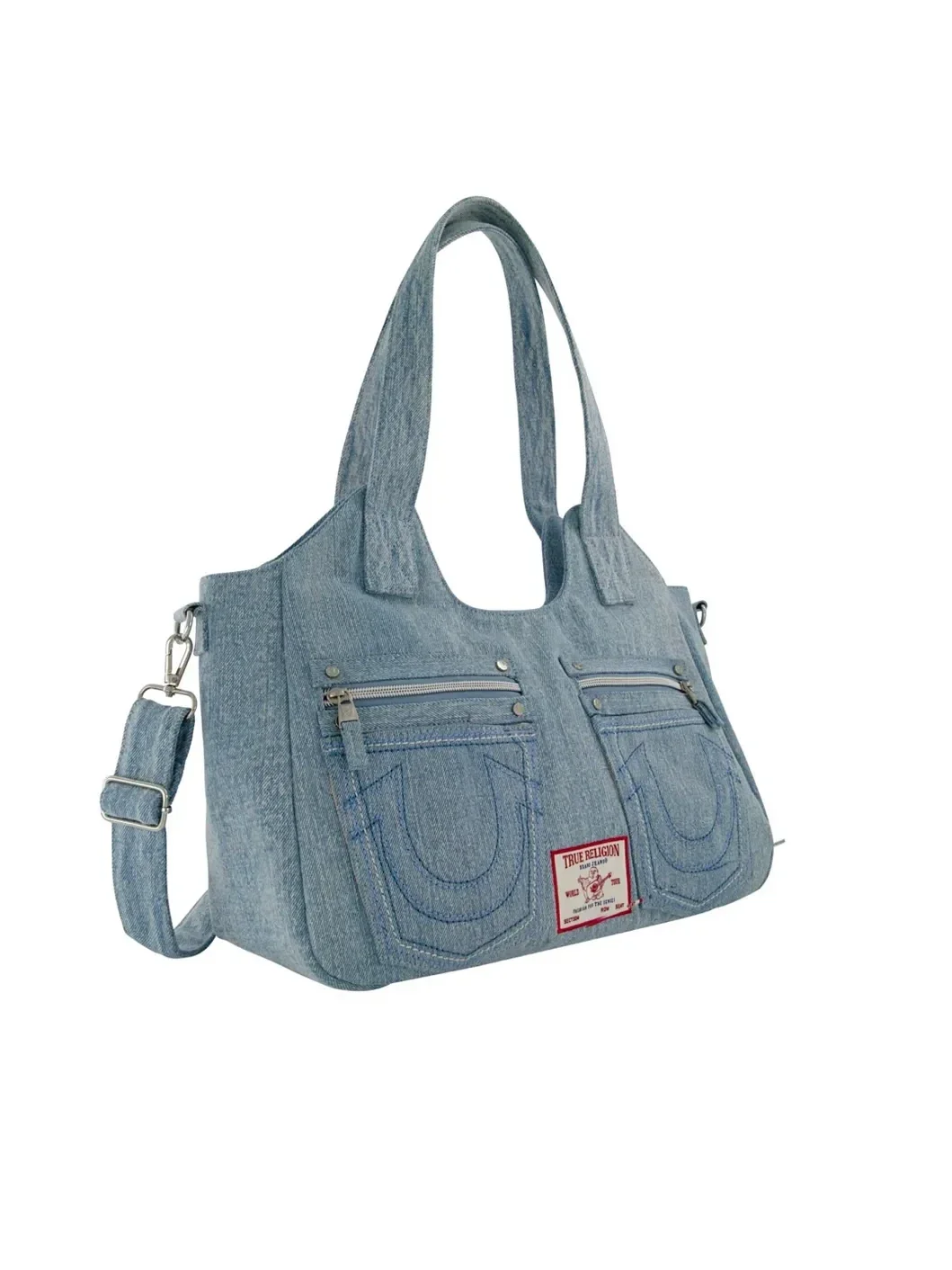Bolso Satchel de Denim con Costura de Herradura - imagen 2