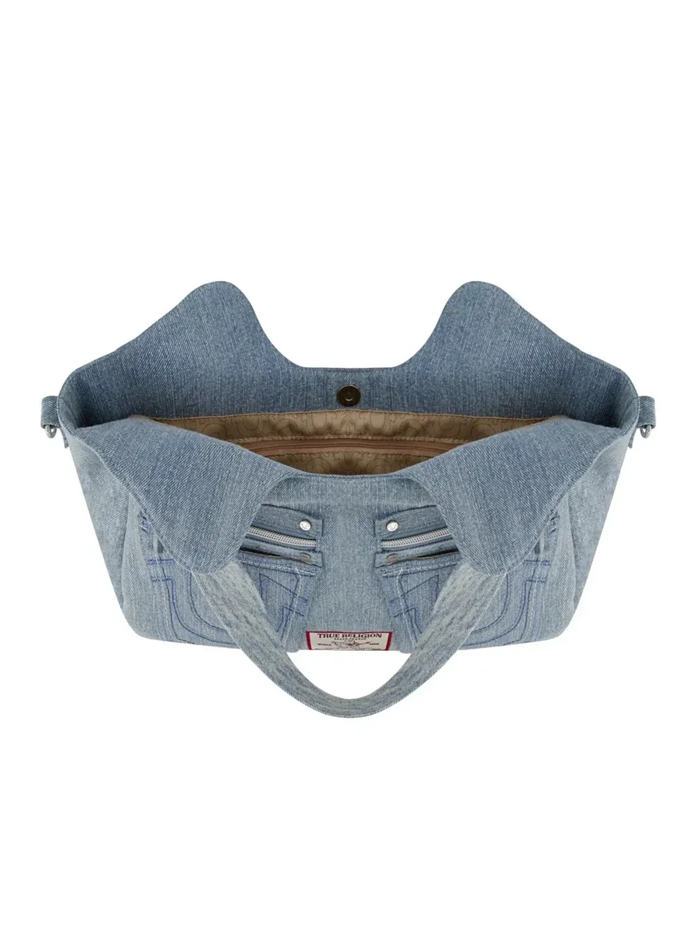 Bolso Satchel de Denim con Costura de Herradura - imagen 3