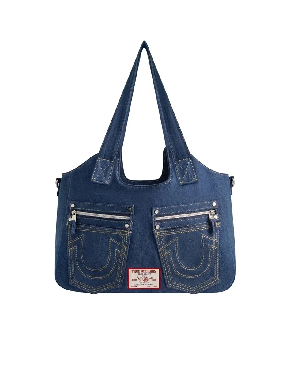 Bolso Satchel Horseshoe Stitch en Denim