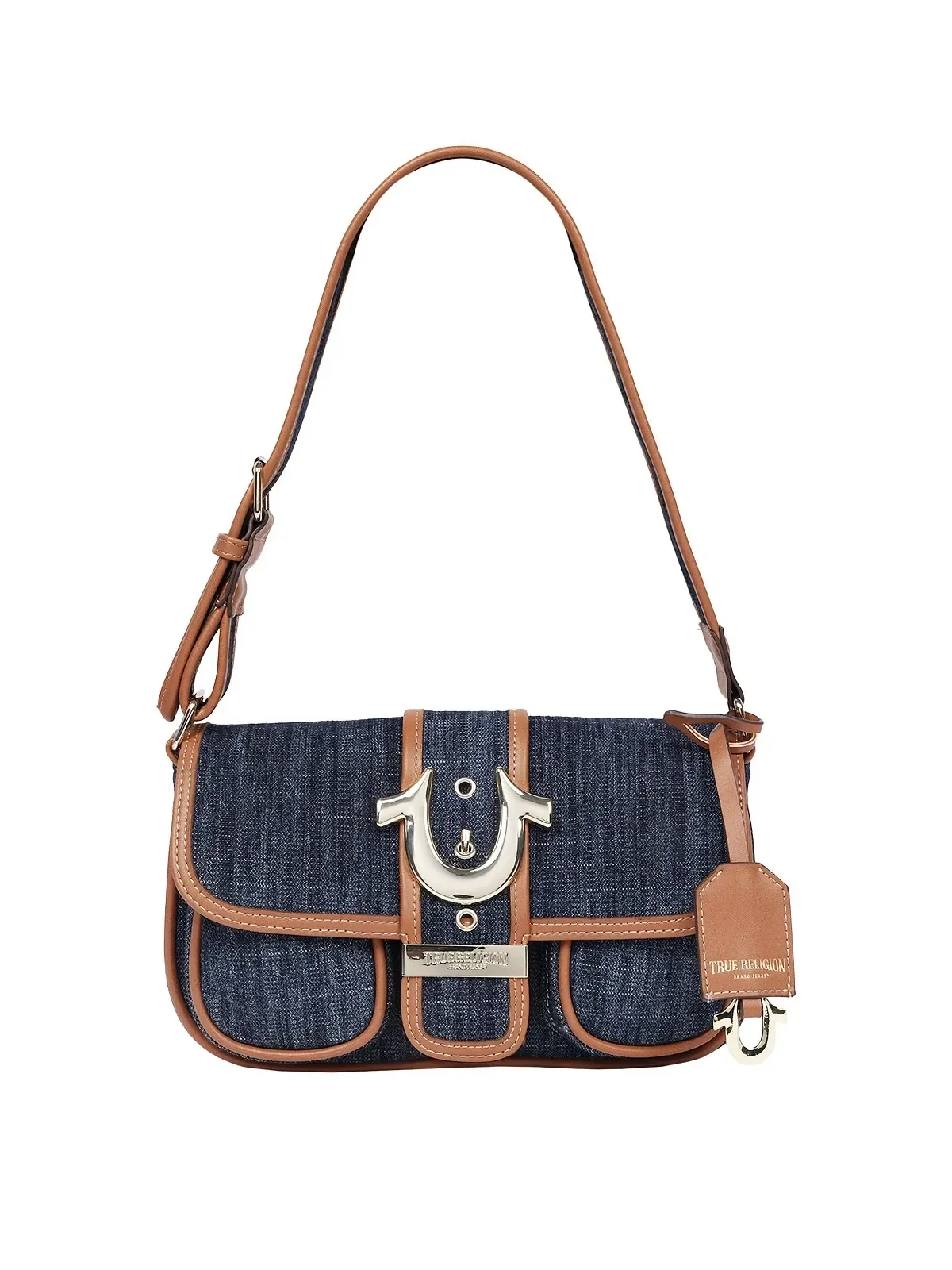 Bolso Satchel de Doble Bolsillo en Denim