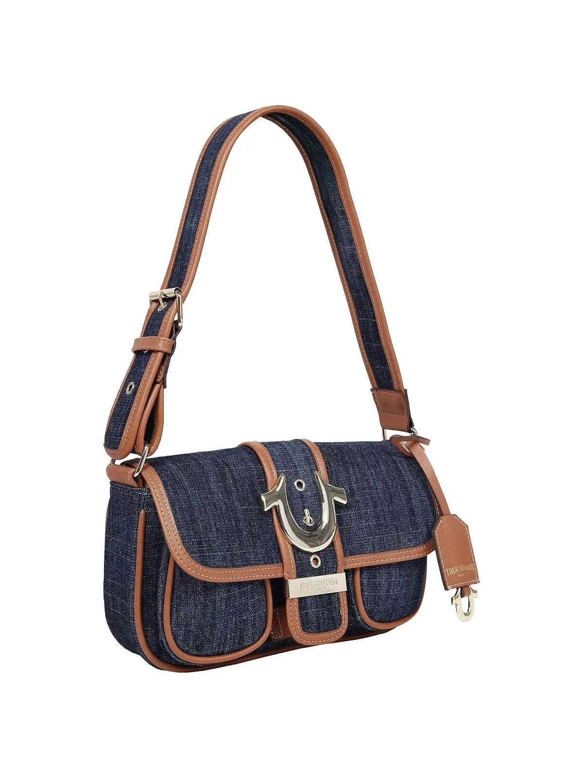 Bolso Satchel de Doble Bolsillo en Denim