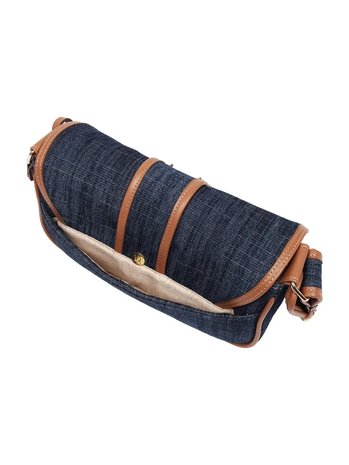 Bolso Satchel de Doble Bolsillo en Denim - imagen 6