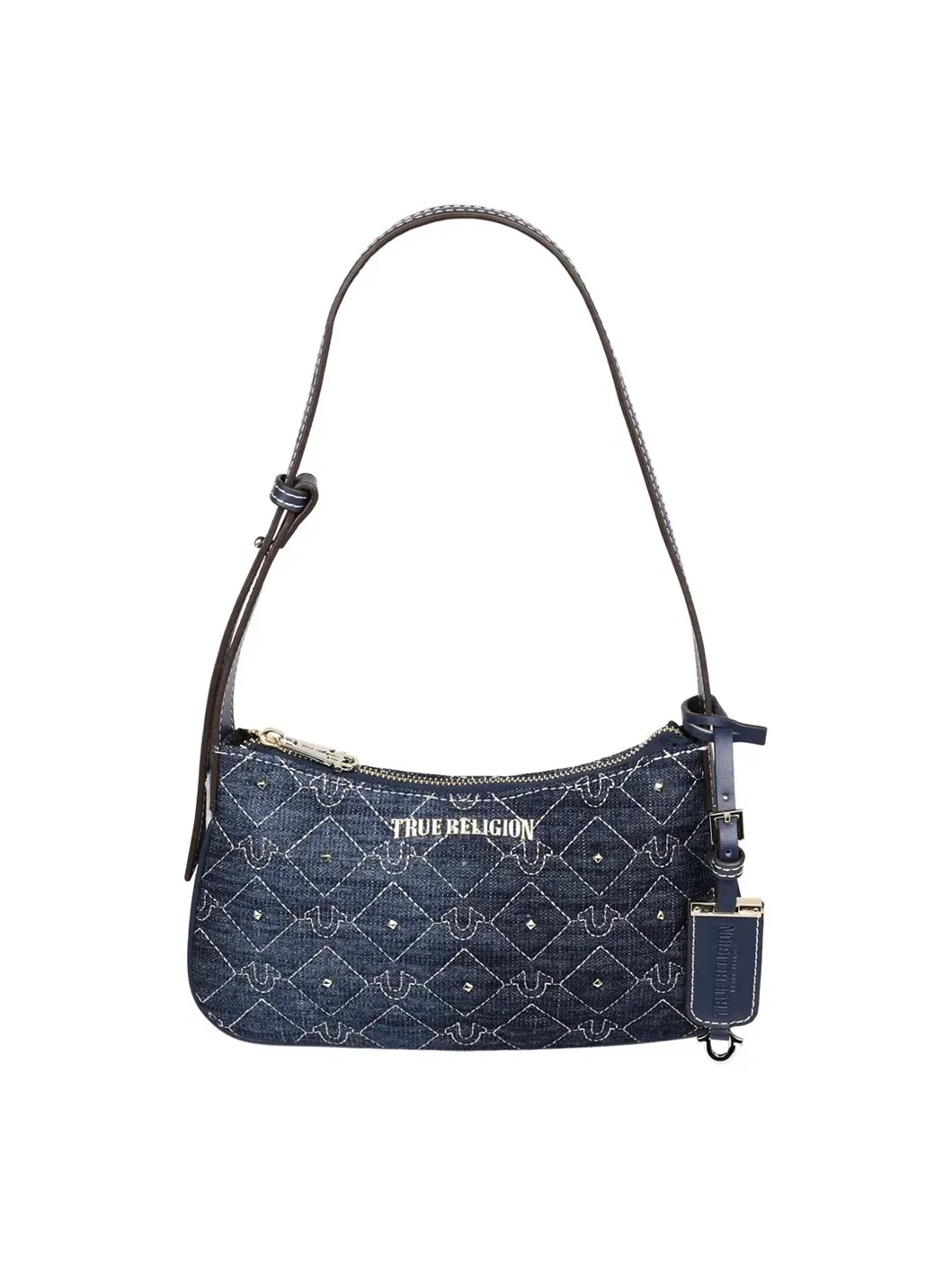 Bolso de Hombro con Tachuelas en Denim