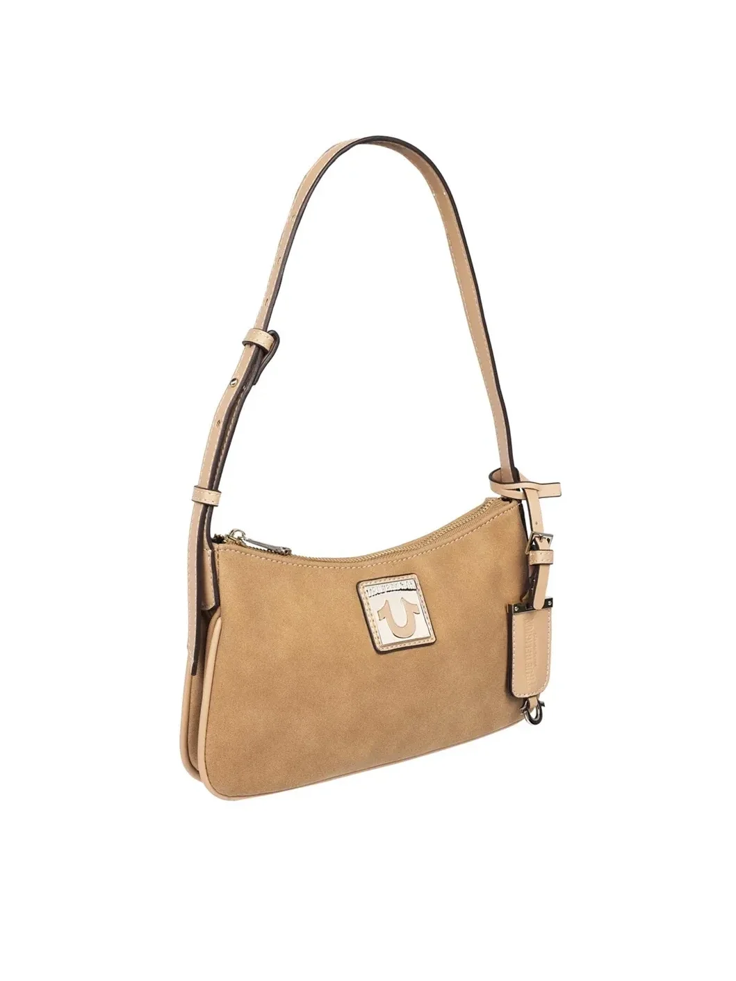 Bolso de Hombro con Placa de Logo en Gamuza - imagen 2