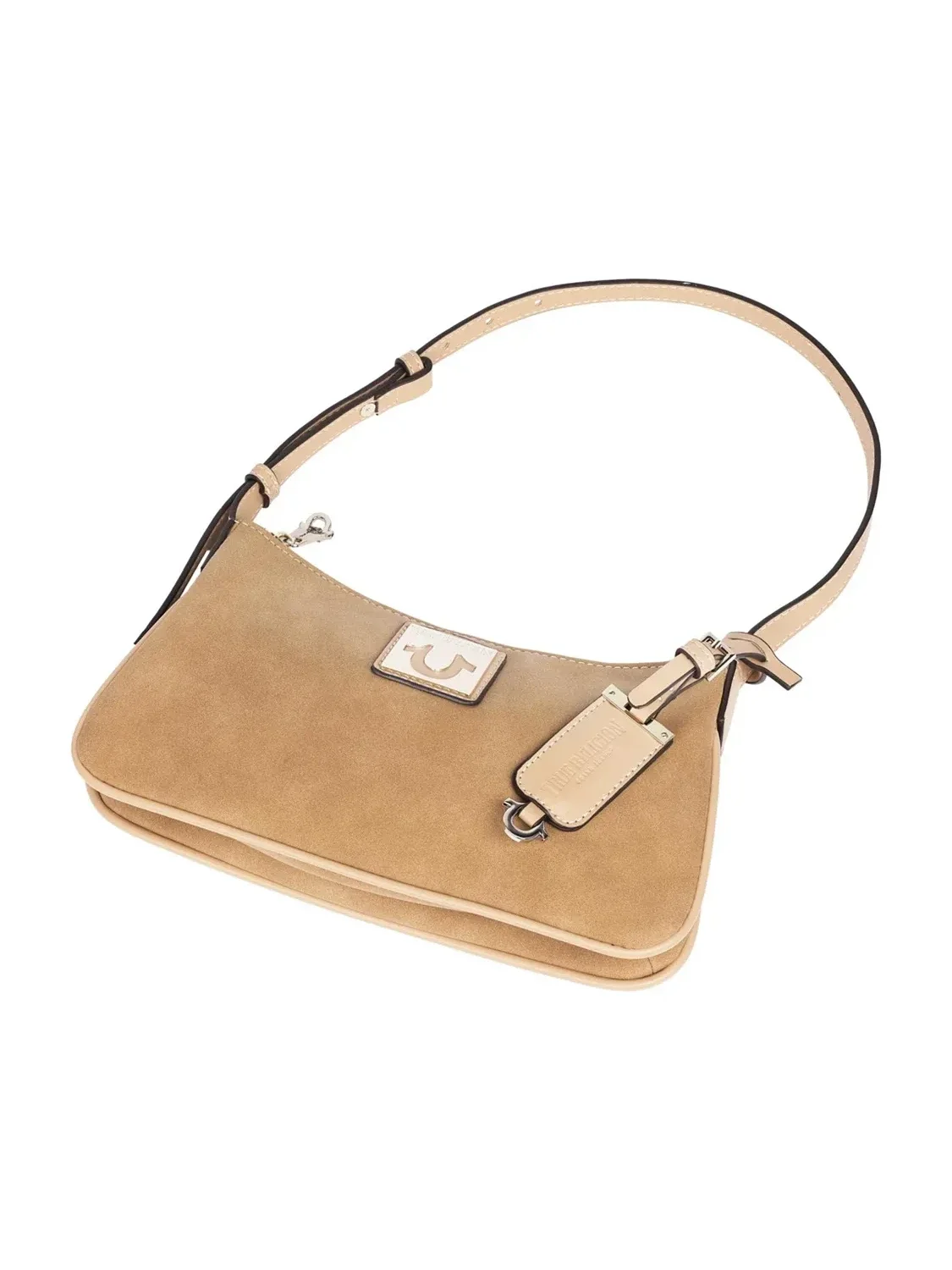 Bolso de Hombro con Placa de Logo en Gamuza - imagen 4