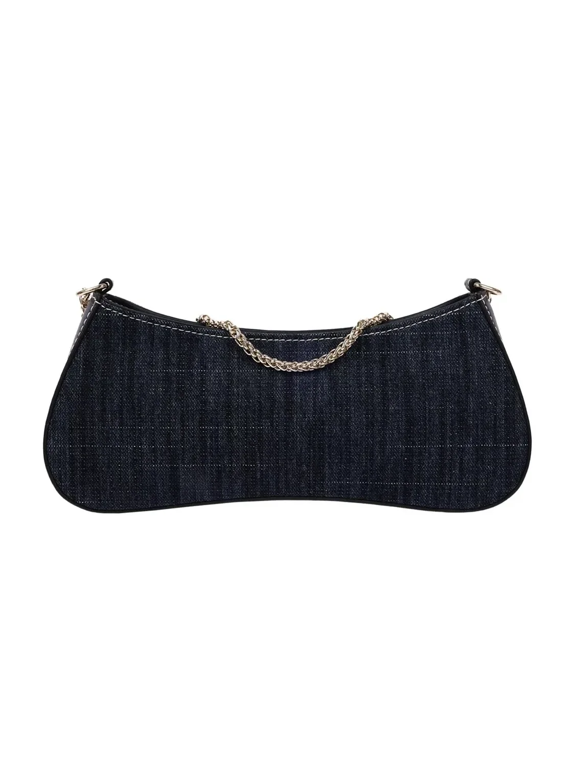 Bolso de Hombro con Cremallera en Denim - imagen 4