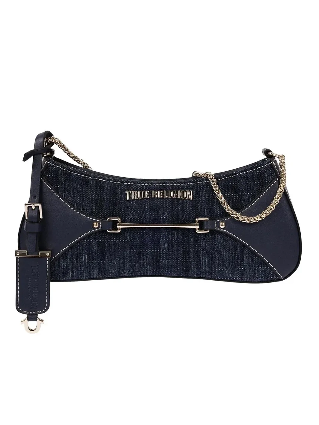 Bolso de Hombro con Cremallera en Denim