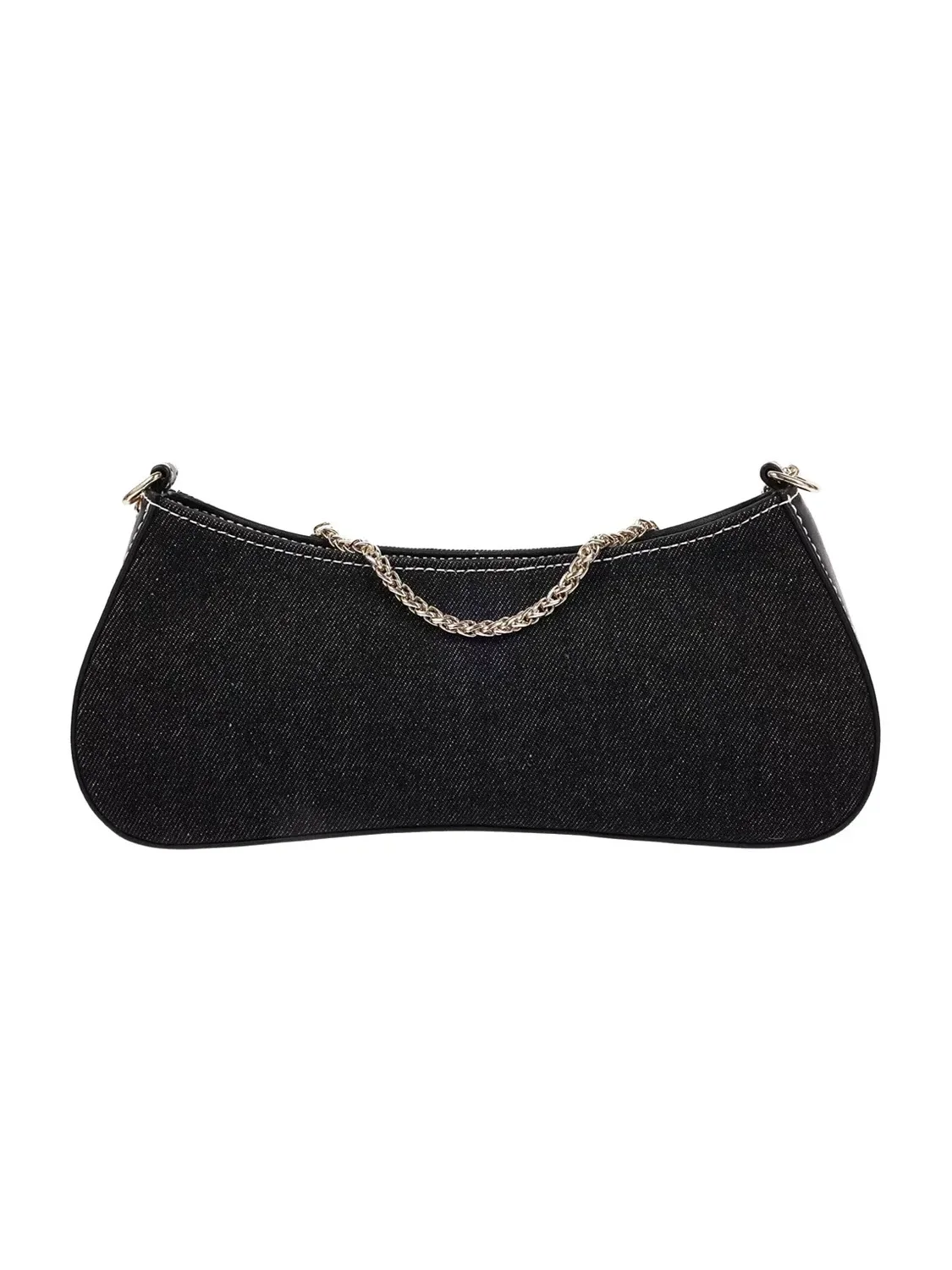 Bolso de Hombro en Denim con Cremallera Superior - imagen 4