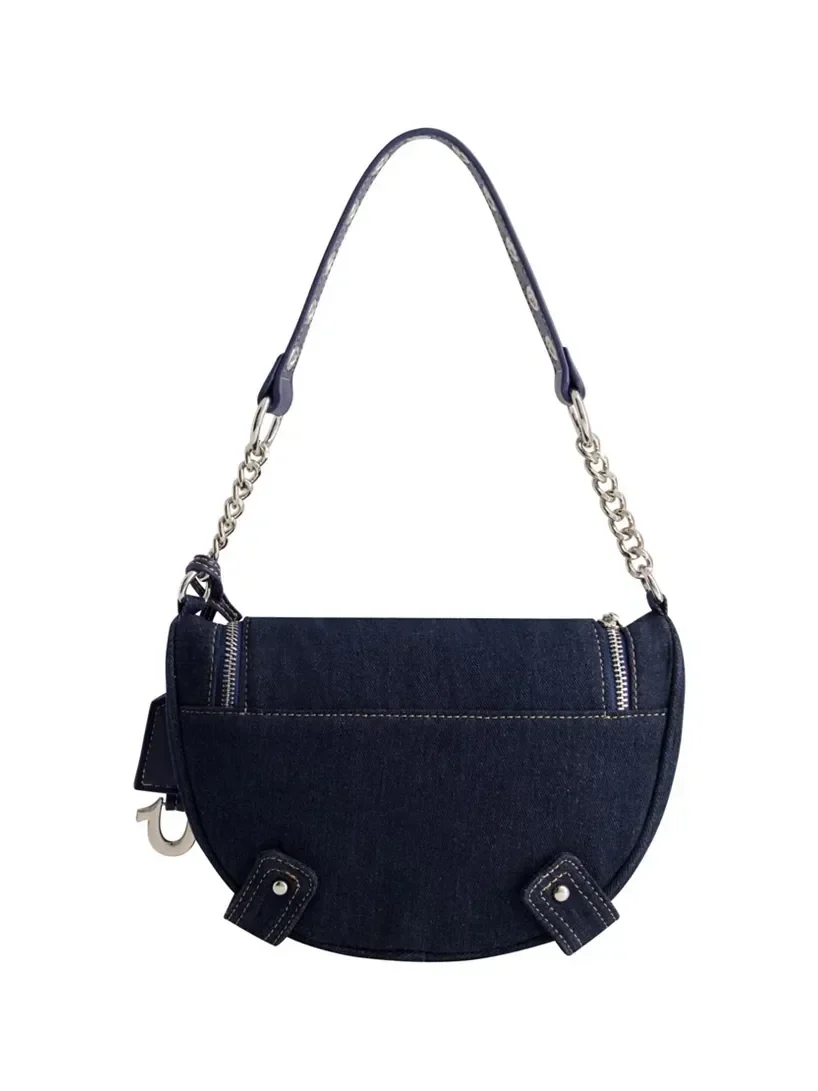 Bolso Hobo en Denim con Asa de Cadena - imagen 3