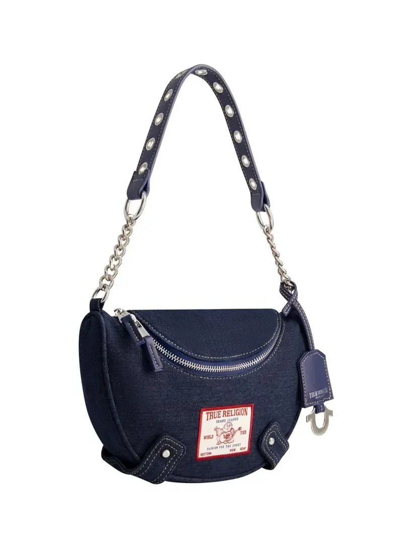 Bolso Hobo en Denim con Asa de Cadena