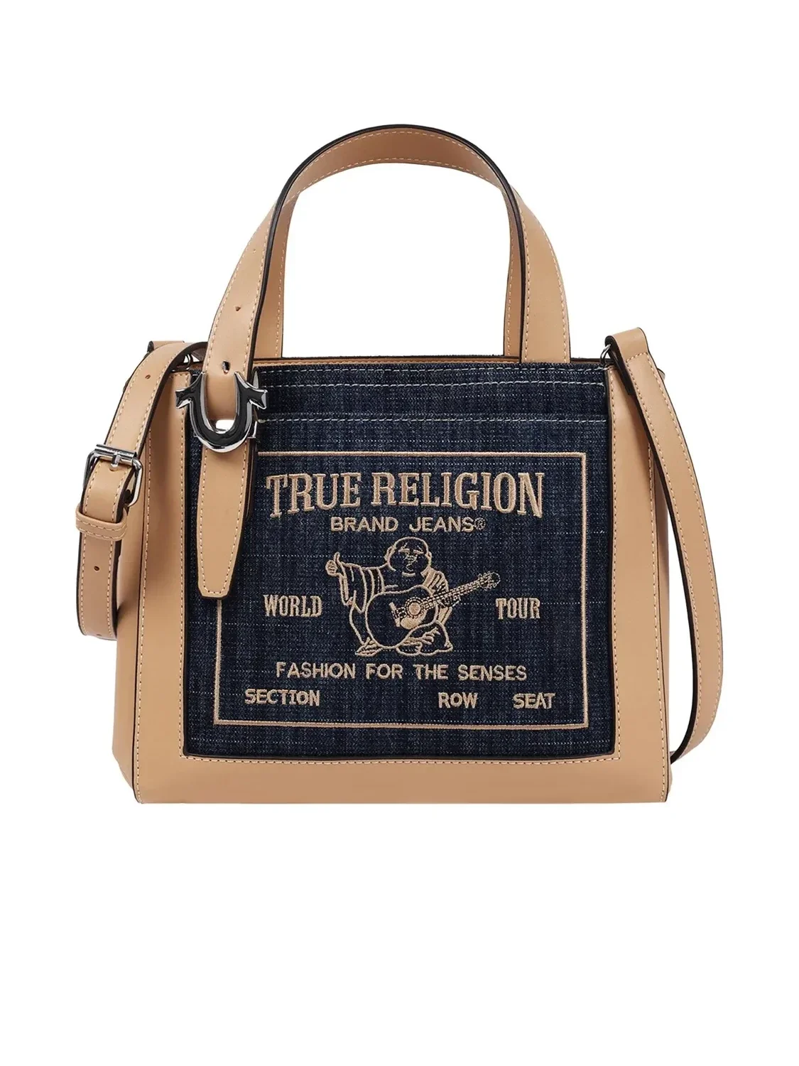 Bolso Crossbody Tote Arvin Buddha Motif en Denim
