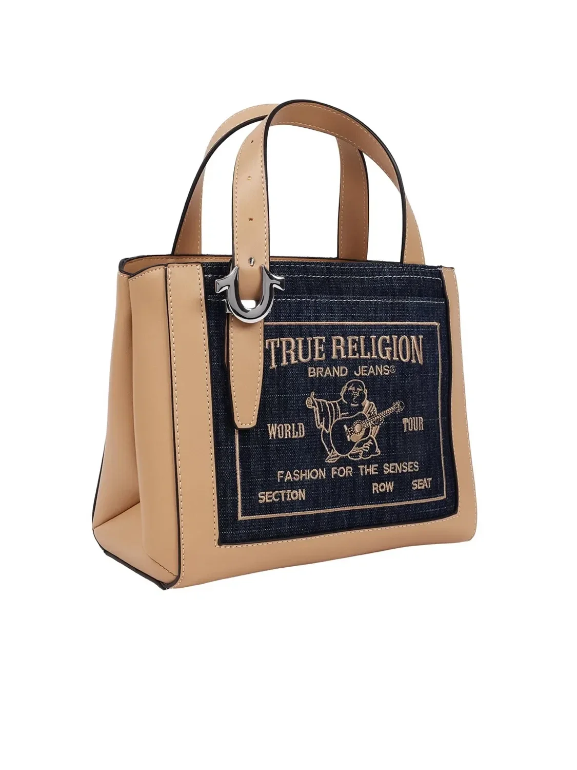 Bolso Crossbody Tote Arvin Buddha Motif en Denim