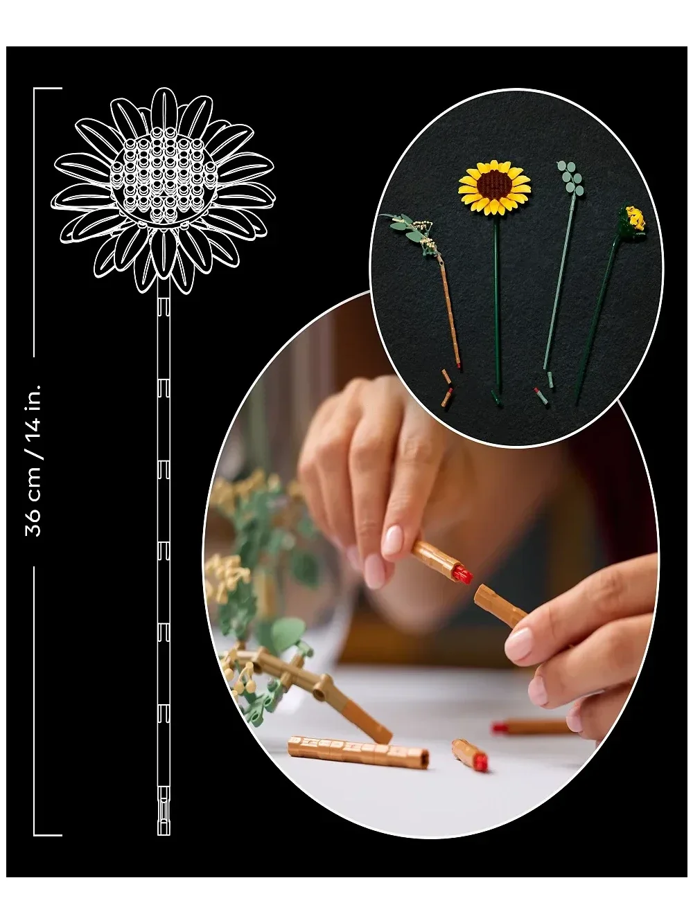 Set de Construccion Ramo de Girasoles Botanicals - imagen 6