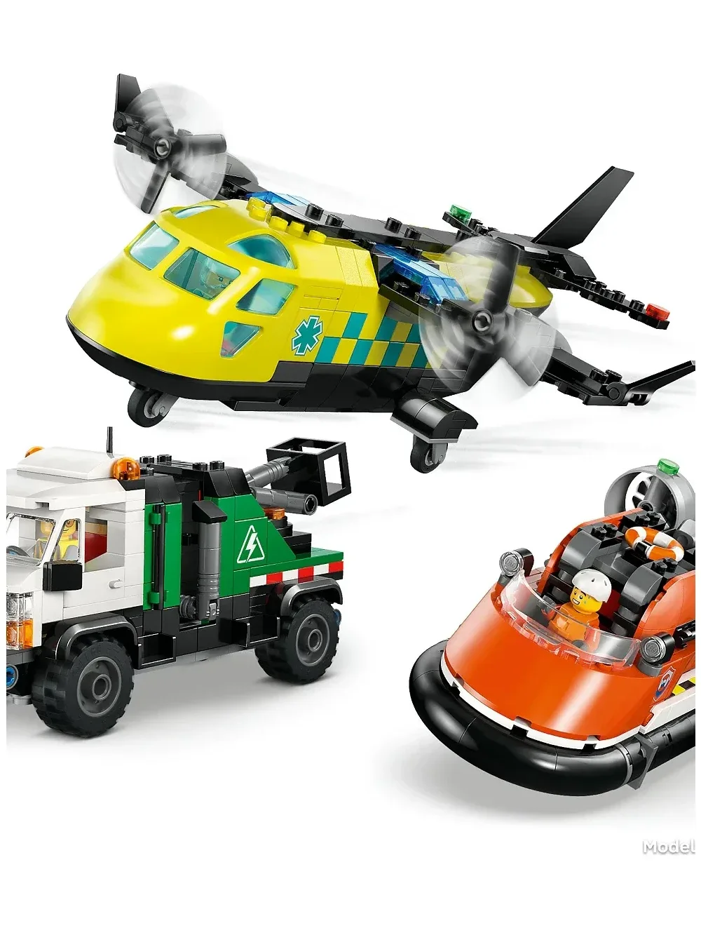 Set de Construccion City Airplane, Service Truck and Hovercraft - imagen 13