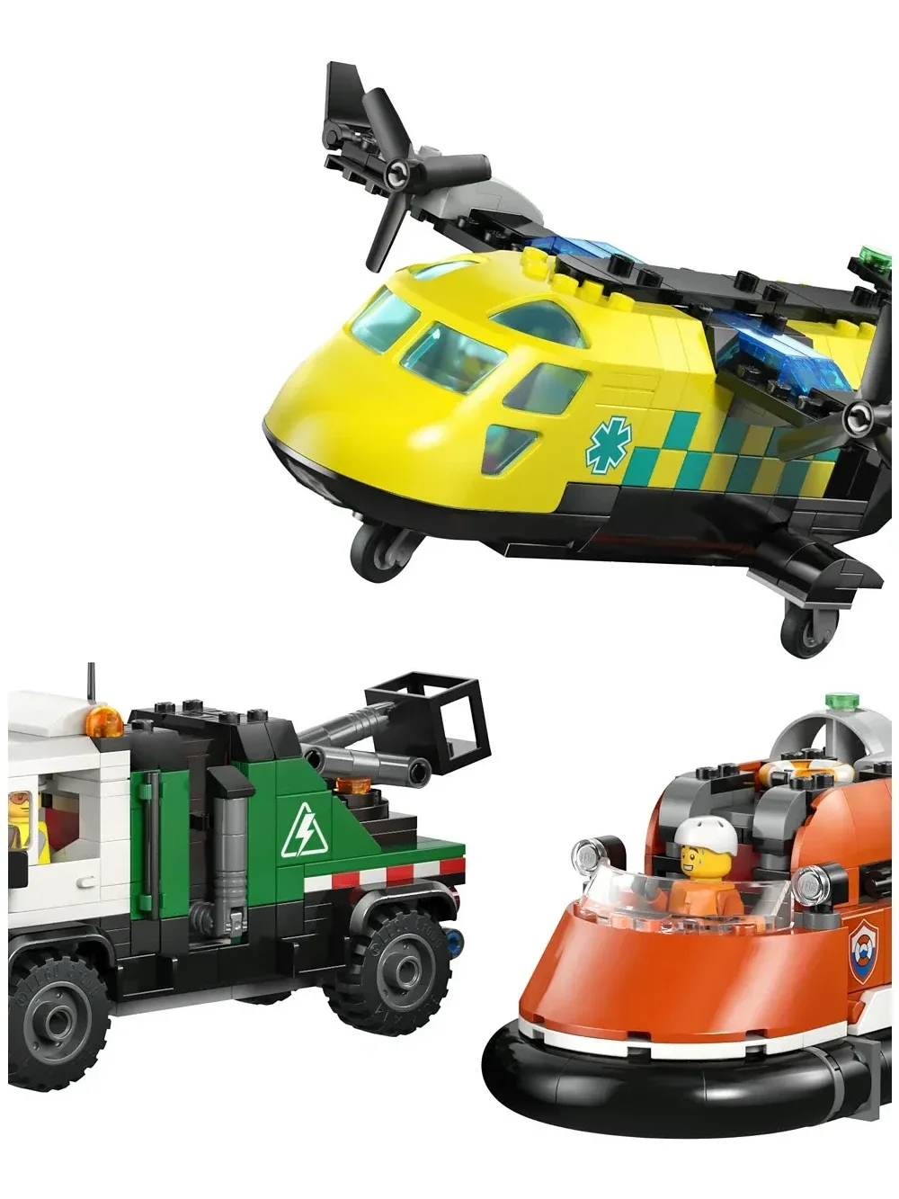 Set de Construccion City Airplane, Service Truck and Hovercraft - imagen 10