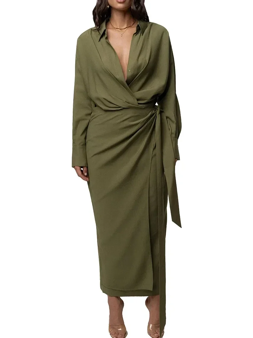 Vestido Midi Skyline con Envoltura - imagen 4