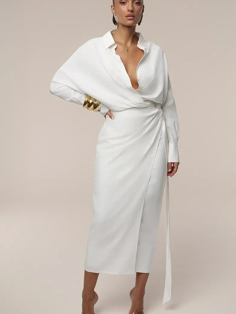 Vestido Midi Skyline con Envolvente - imagen 5