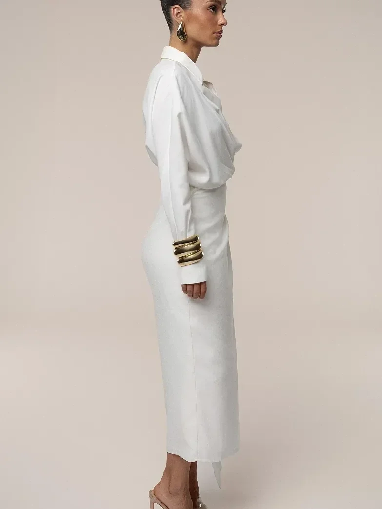 Vestido Midi Skyline con Envolvente - imagen 6