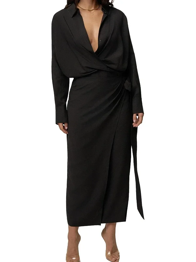 Vestido Midi Skyline con Envoltura