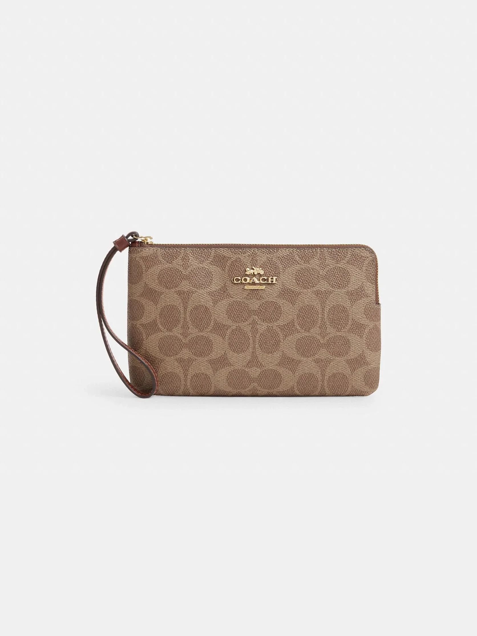 Monedero de Muñeca Grande Corner Zip en Lona Signature