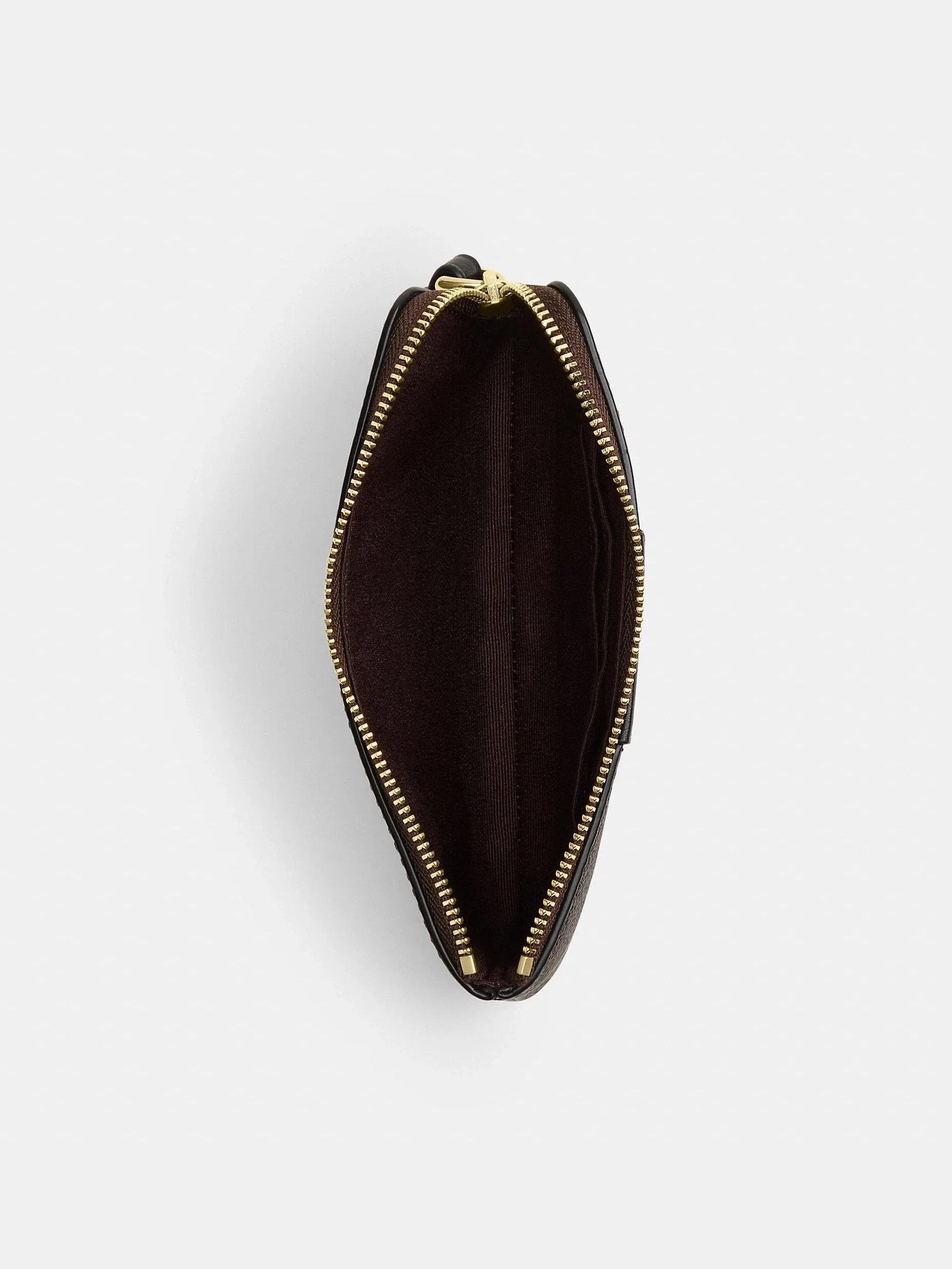 Monedero de Muñeca Corner Zip en Lona Signature con Franja
