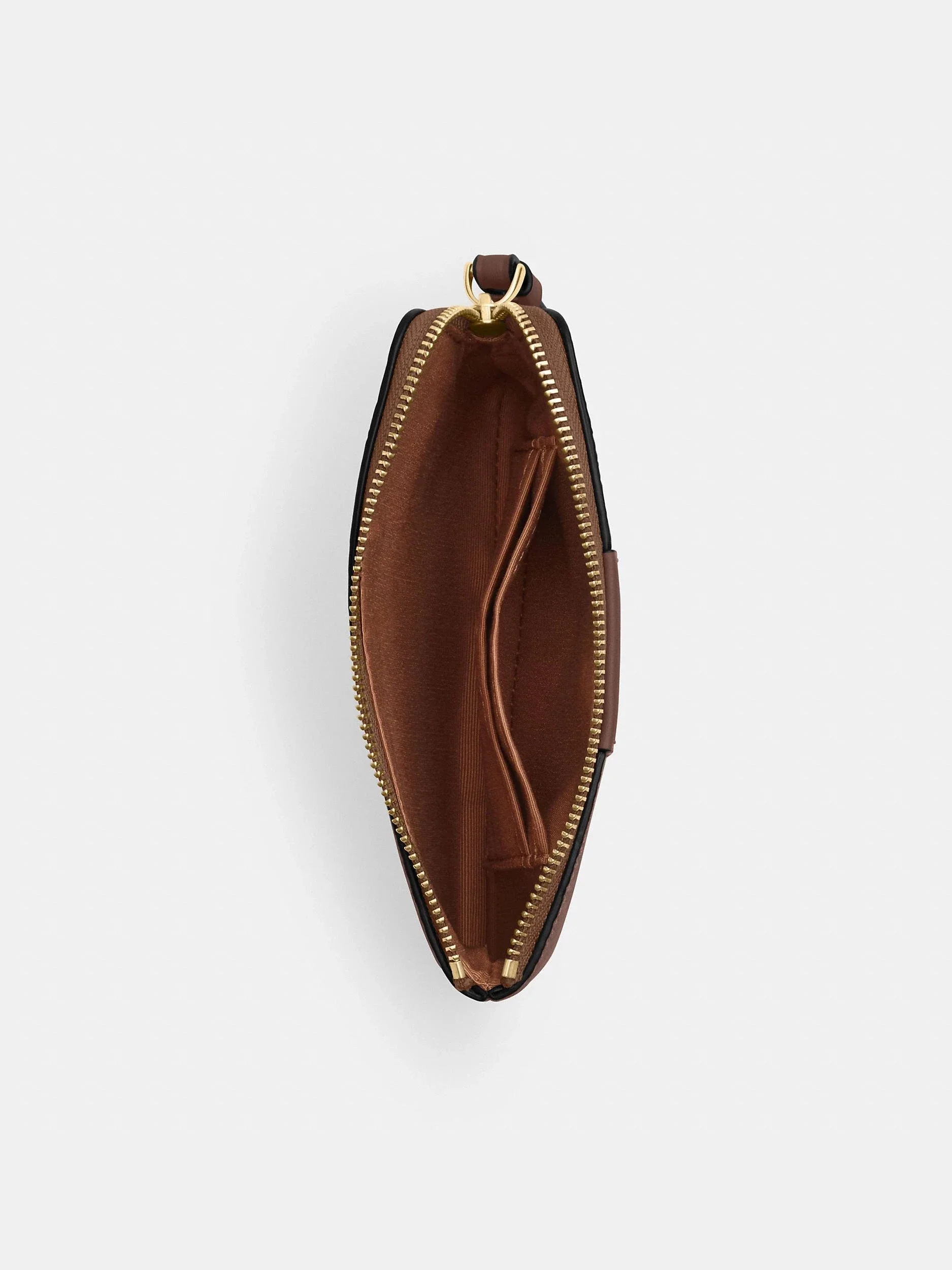 Monedero de Muñeca Corner Zip en Lona Signature con Franja
