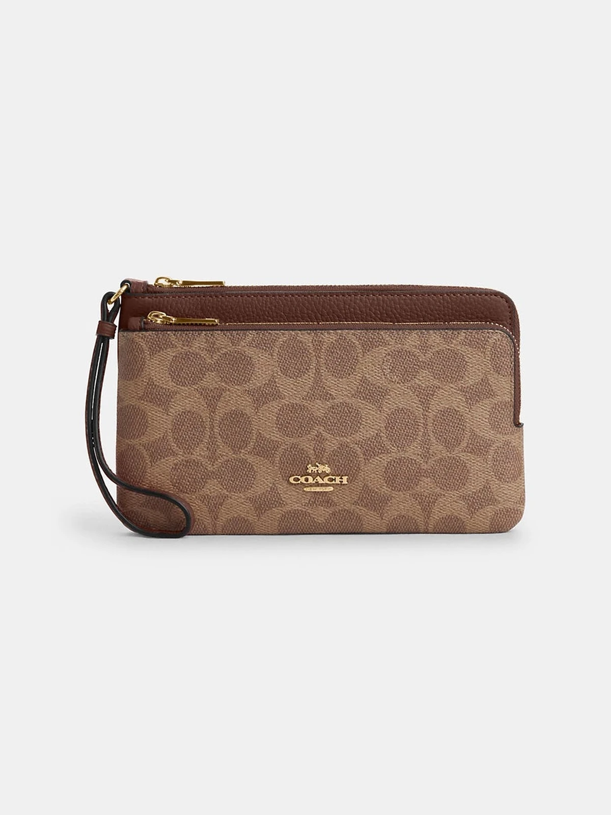 Billetera Doble Cremallera en Lona Signature