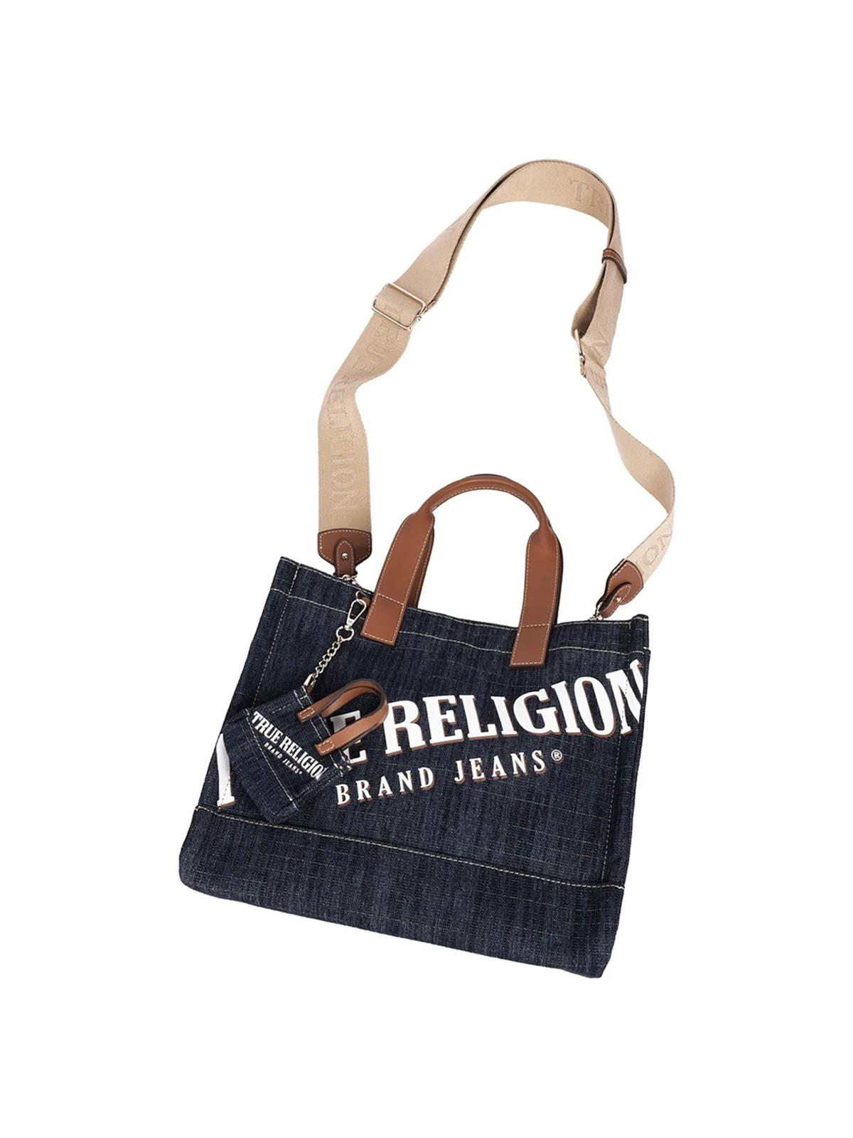 Bolso Tote en denim con logo y colgante - imagen 7