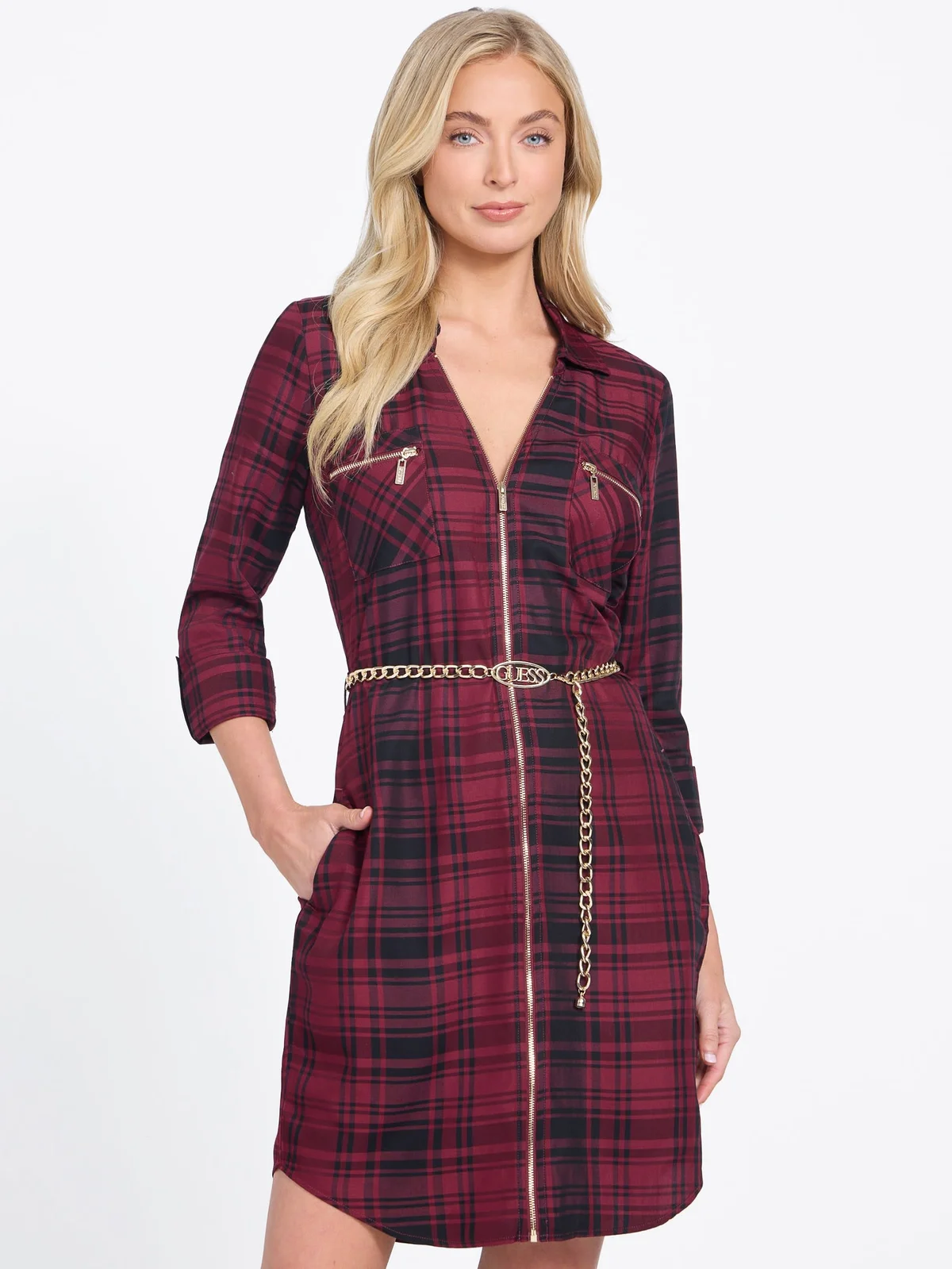 Vestido Camisero a Cuadros Elina