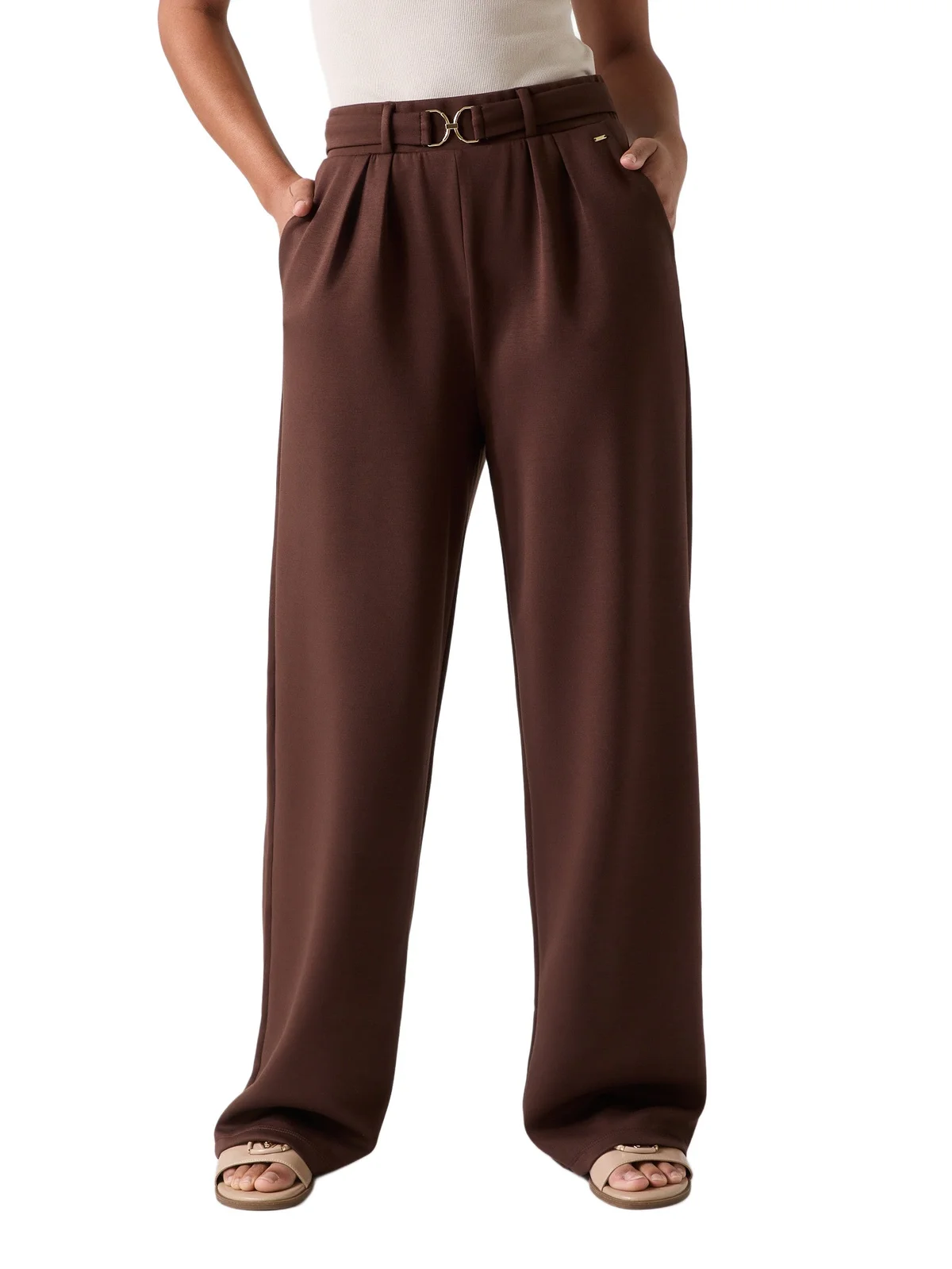 Pantalones Wide Leg Olympia con Cinturón - imagen 1