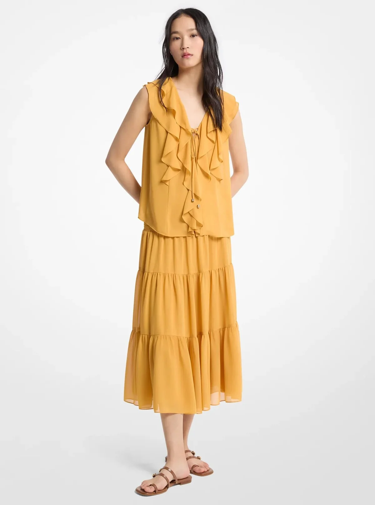 Blusa de Georgette con volantes - imagen 3