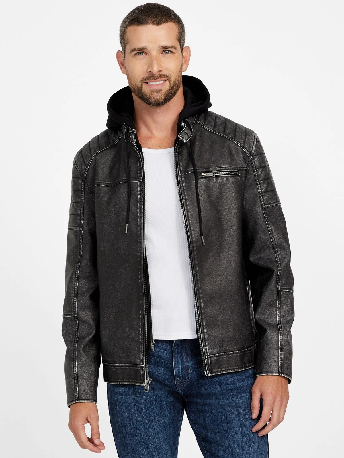 Chaqueta con Capucha Danilo en Piel Sintética - imagen 5