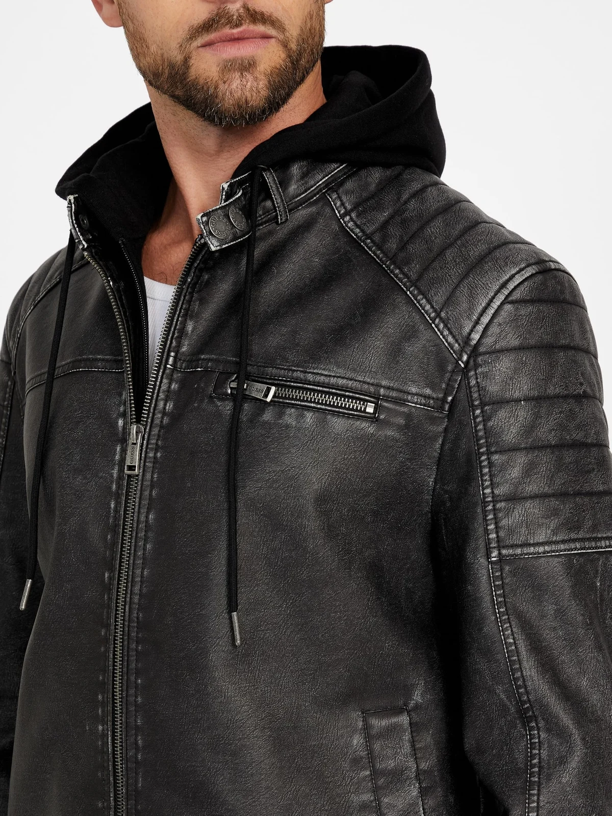 Chaqueta con Capucha Danilo en Piel Sintética - imagen 4