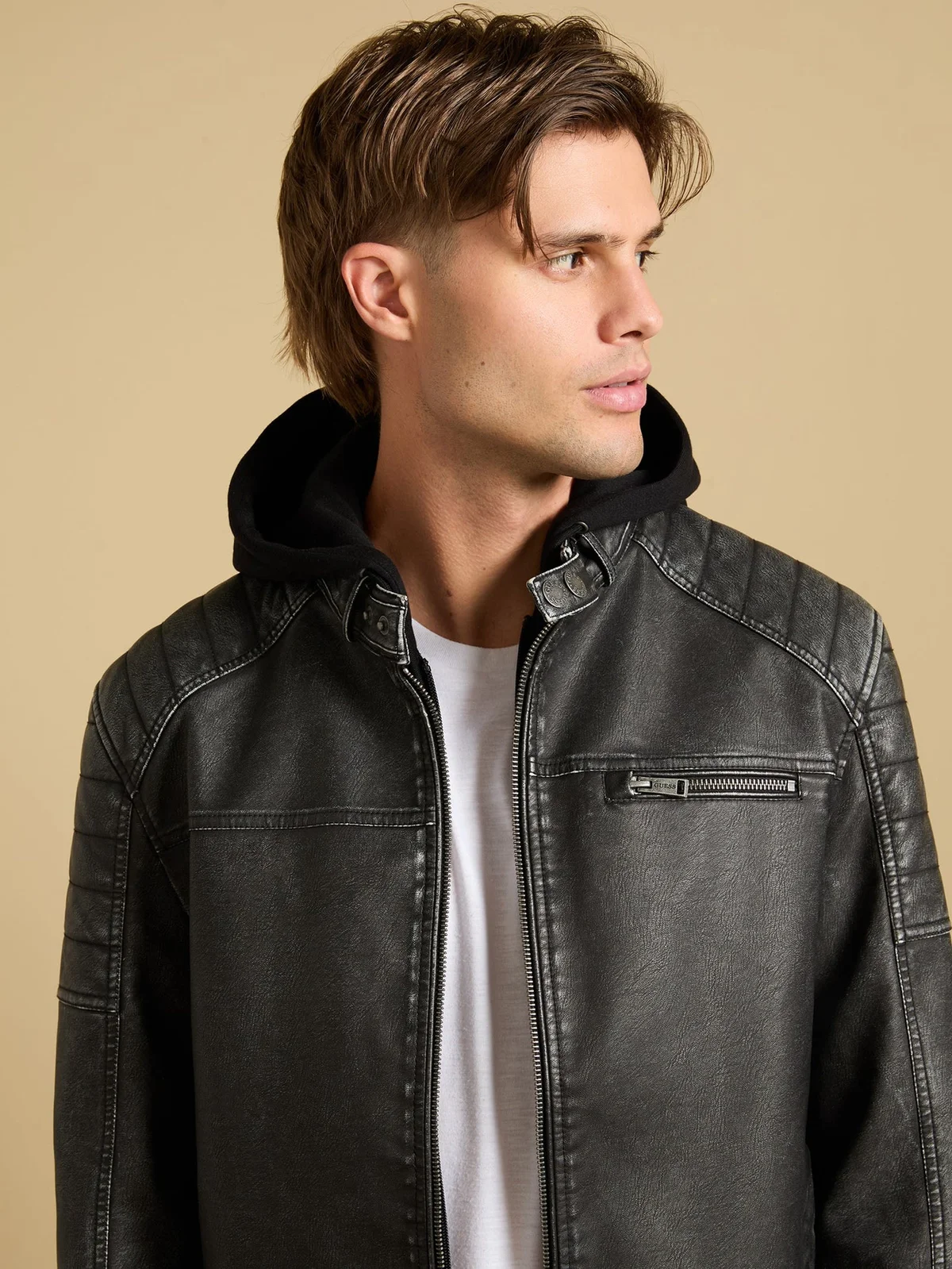 Chaqueta con Capucha Danilo en Piel Sintética - imagen 3
