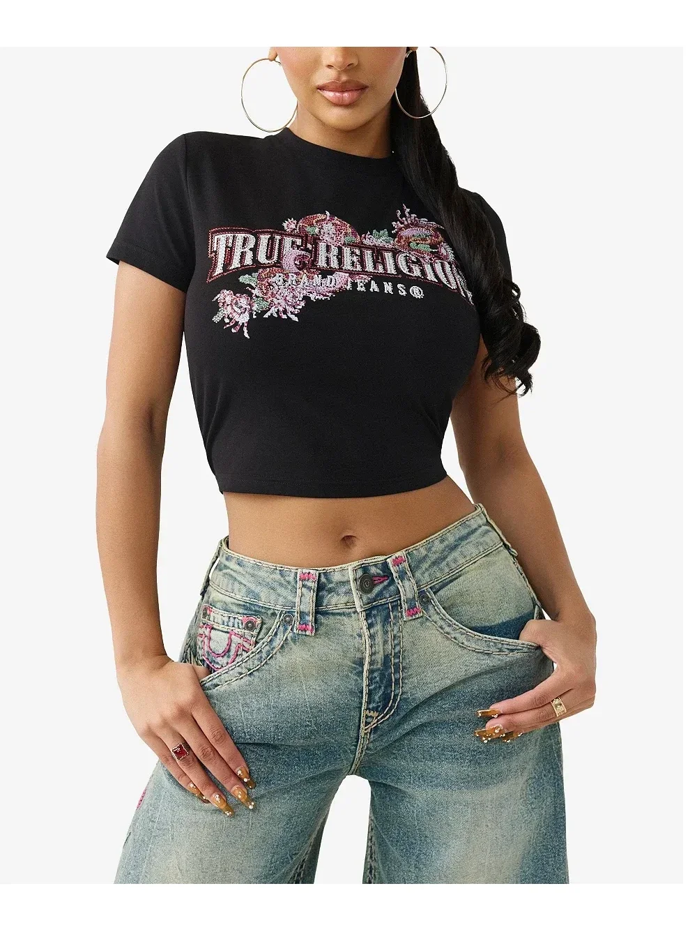 Camiseta Pequeña con Estampado de Serpiente de Cristal