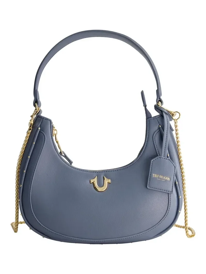 Bolso Hobo Azul con Cremallera Superior