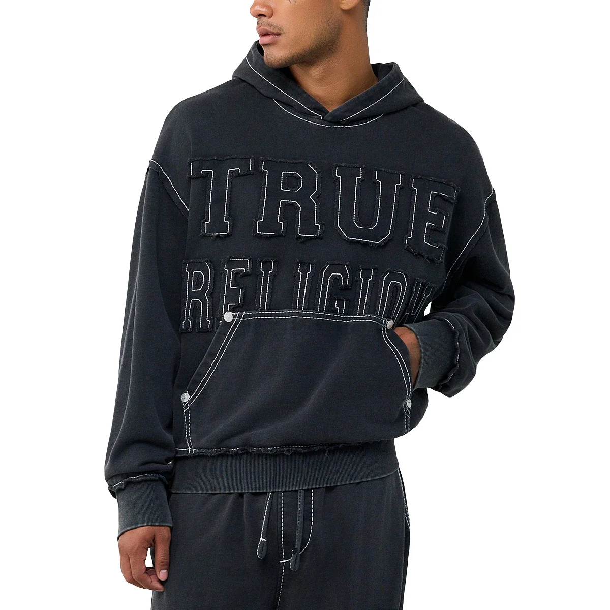 Sudadera con capucha Big T Boxy con apliques - imagen 2