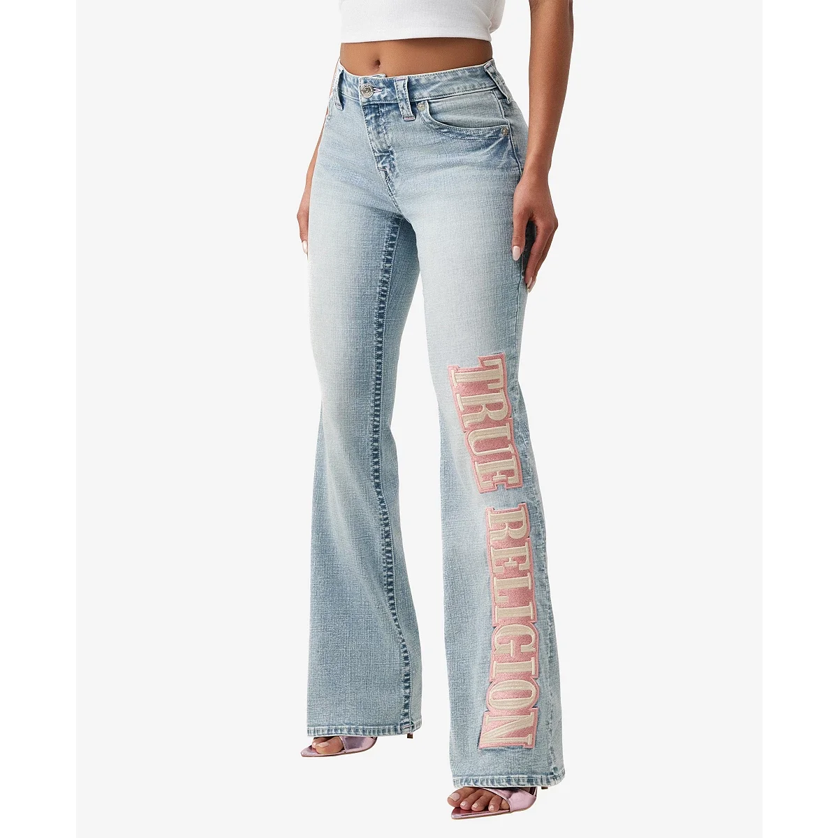 Jeans Becca tiro medio con logo