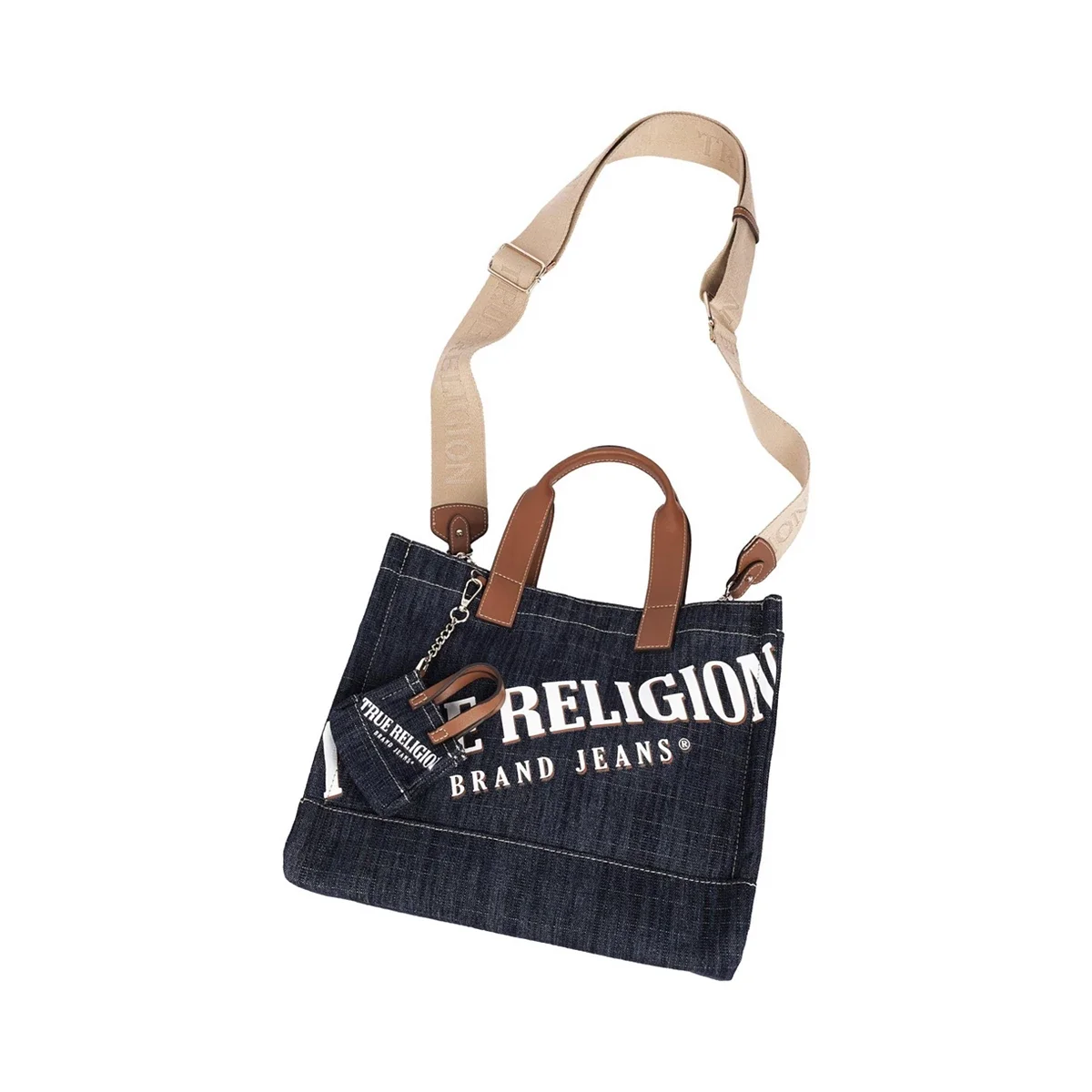 Bolso Tote en denim con logo y colgante - imagen 7