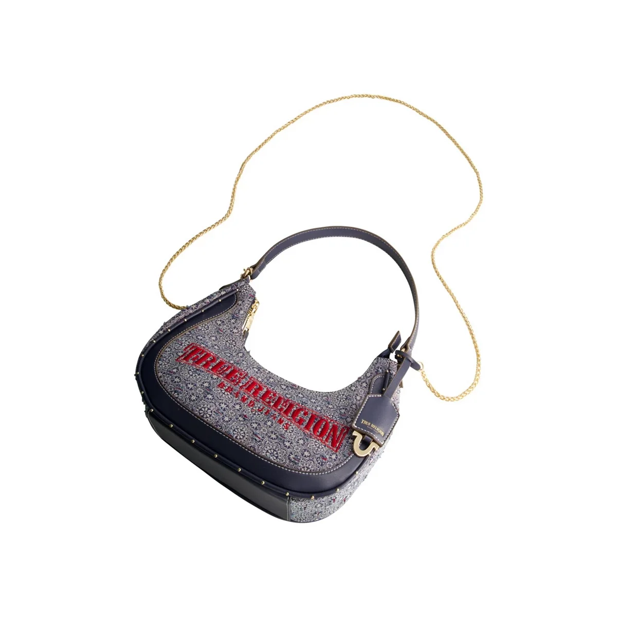 Bolso pequeño estilo hobo en denim a rayas - imagen 5