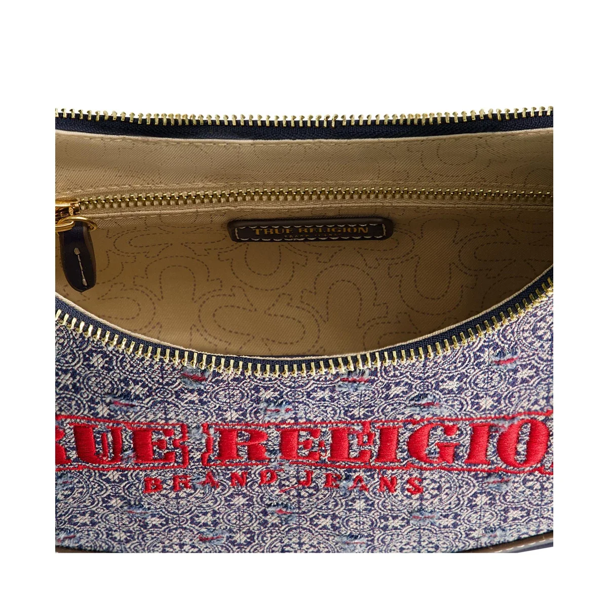 Bolso pequeño estilo hobo en denim a rayas - imagen 6