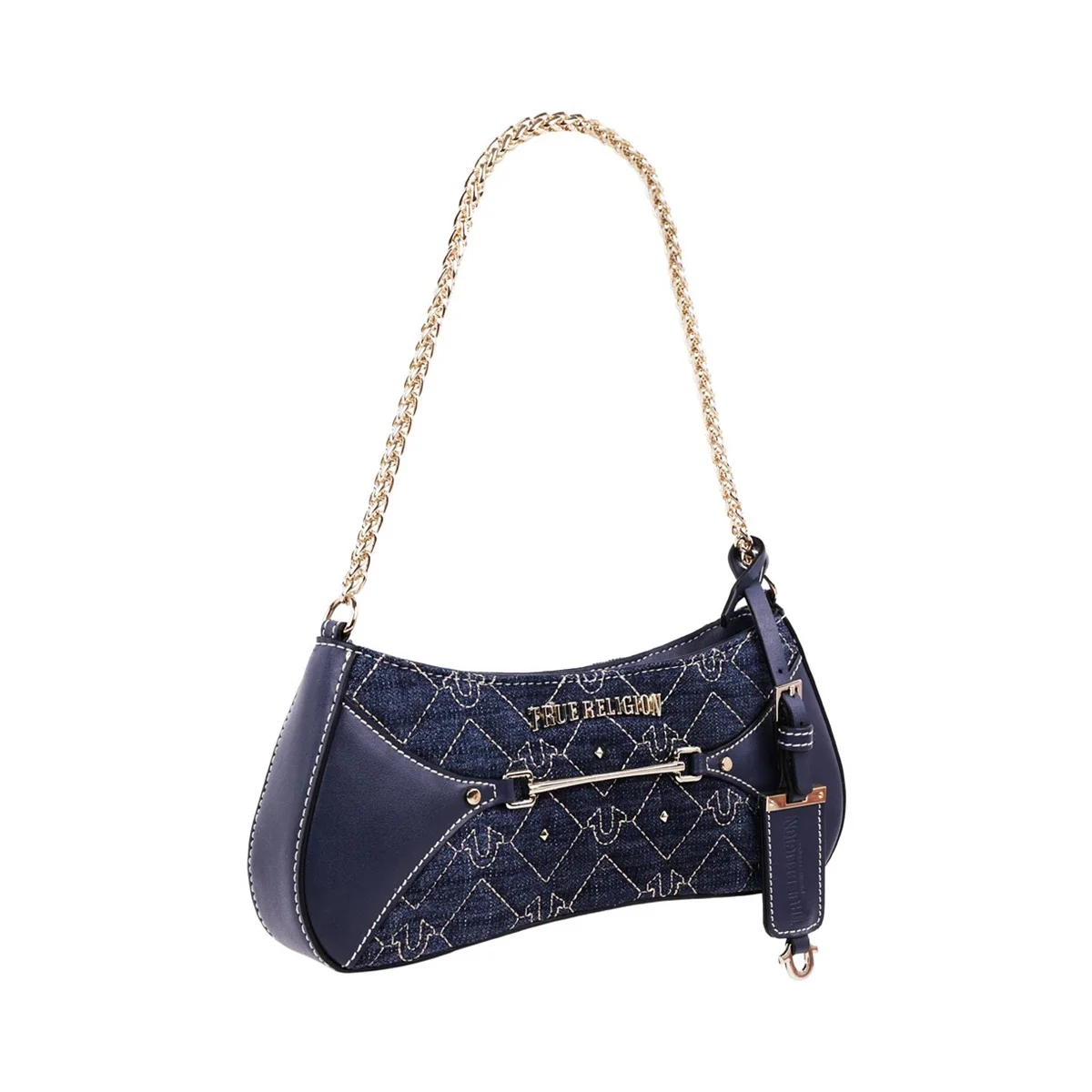 Bolso de Hombro en Denim con Estoperoles y Cadena - imagen 2
