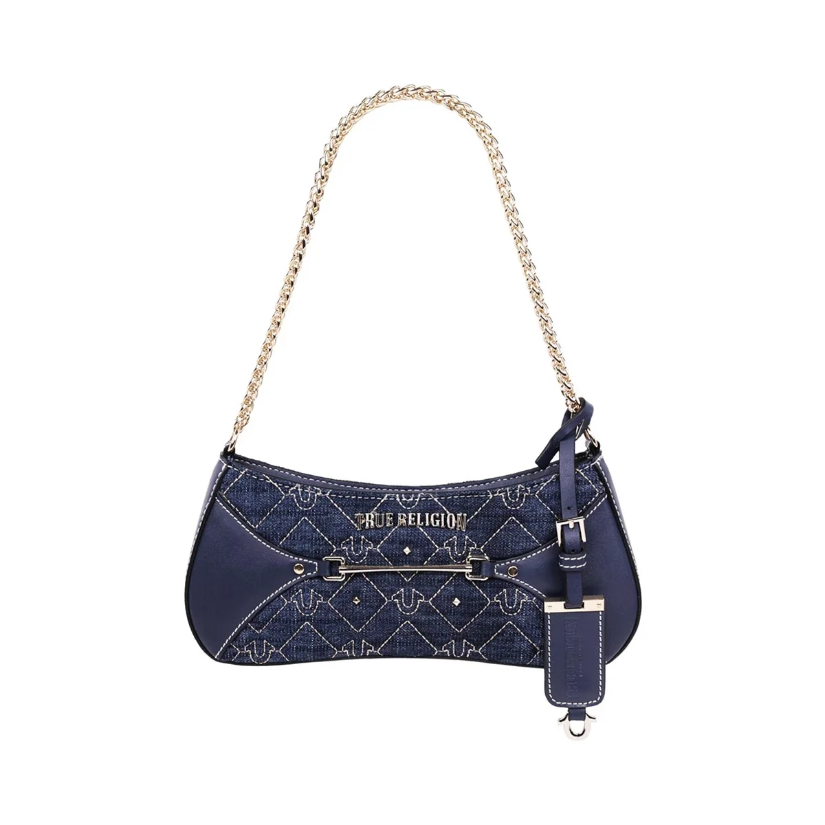 Bolso de Hombro en Denim con Estoperoles y Cadena - imagen 1