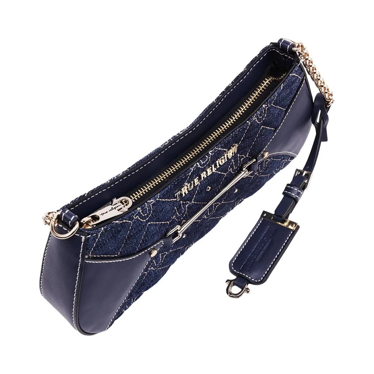 Bolso de Hombro en Denim con Estoperoles y Cadena - imagen 5