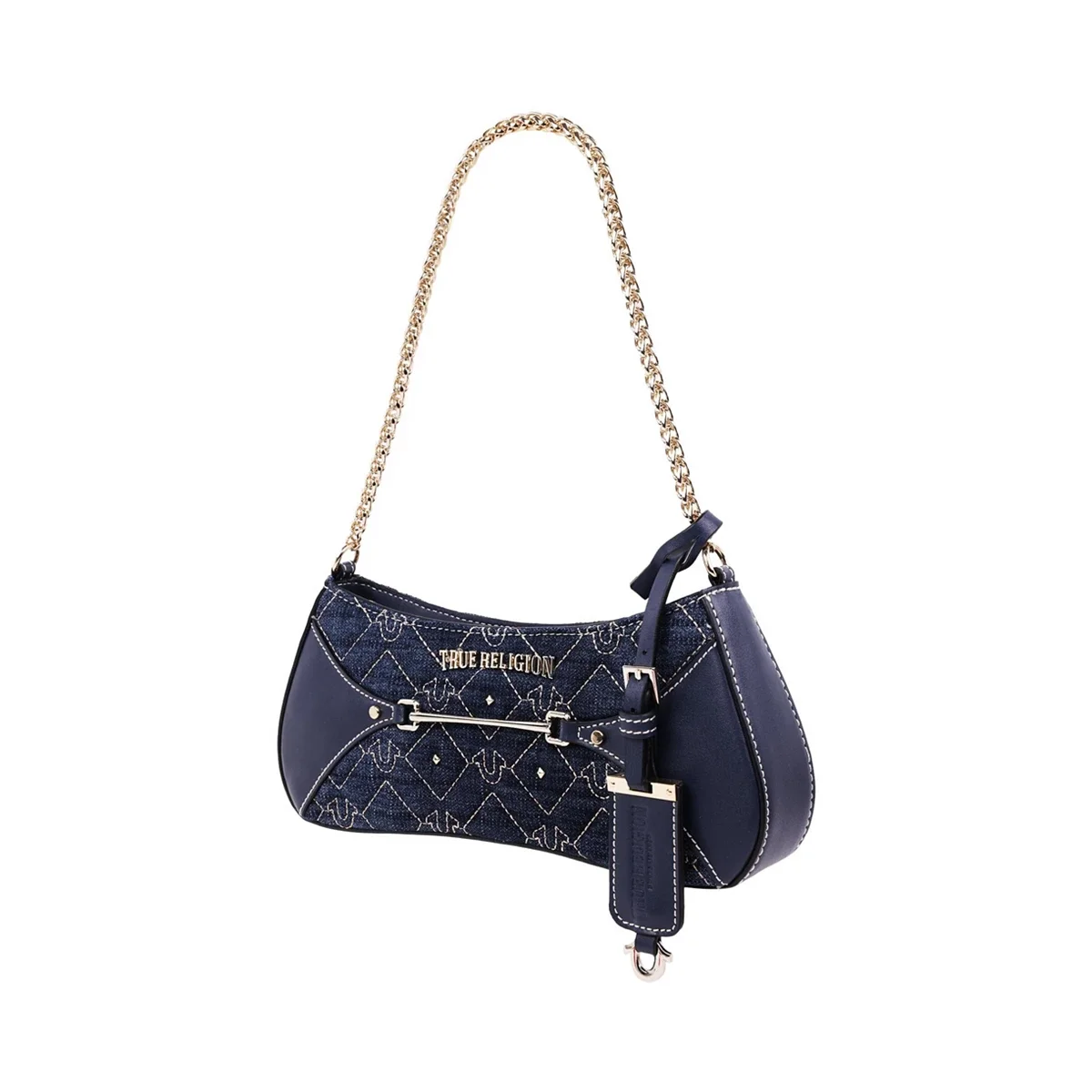Bolso de Hombro en Denim con Estoperoles y Cadena - imagen 3