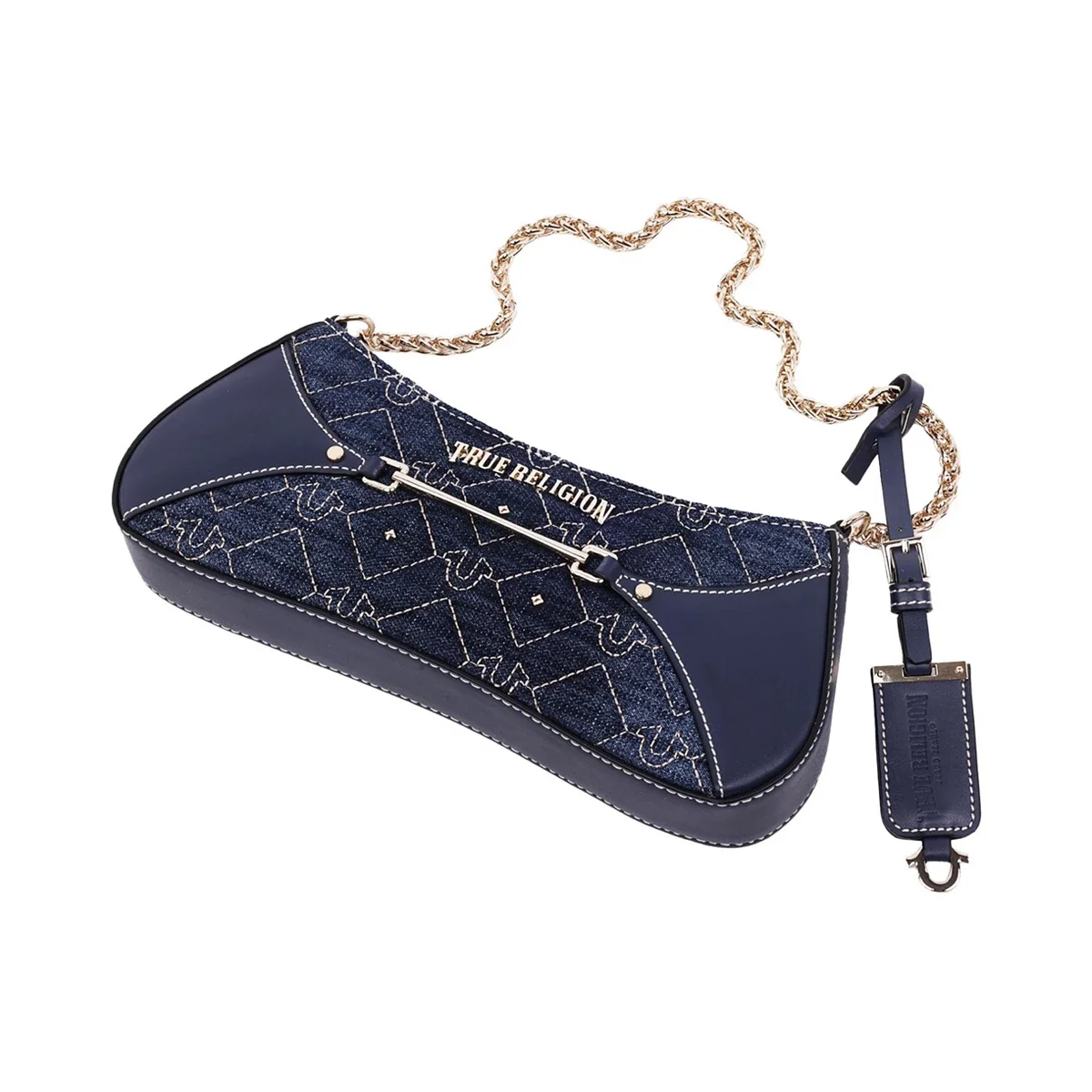Bolso de Hombro en Denim con Estoperoles y Cadena - imagen 4